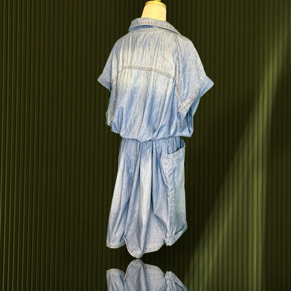 NWT Eloquii Elements Chambray Blue Belted Denim Romper Plus Size 28 - Picture 12 of 16